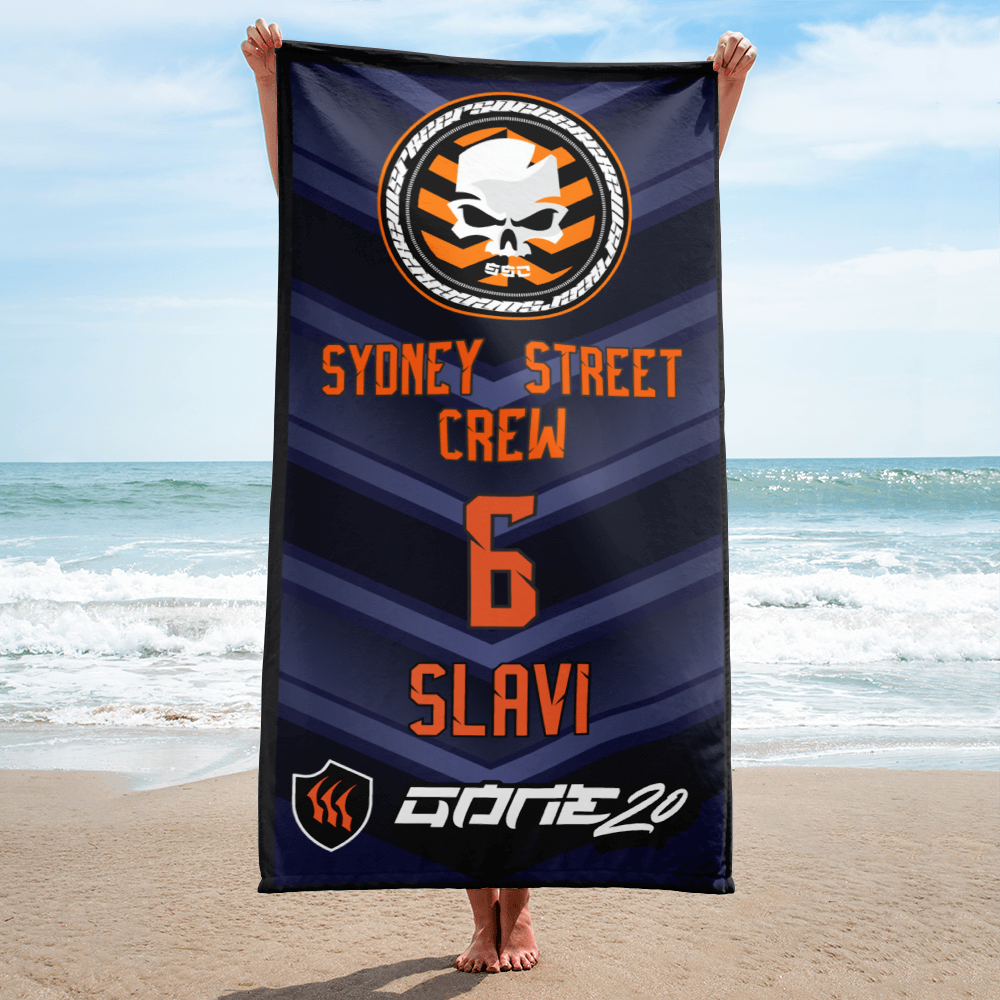 Sydney Street Crew Personalised Players Towel Gen 2 Navy