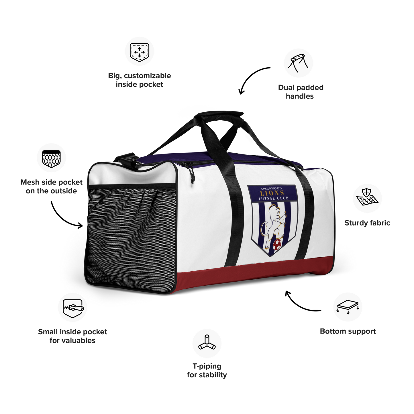 Spearwood Lions Football Personalised Sports Bag