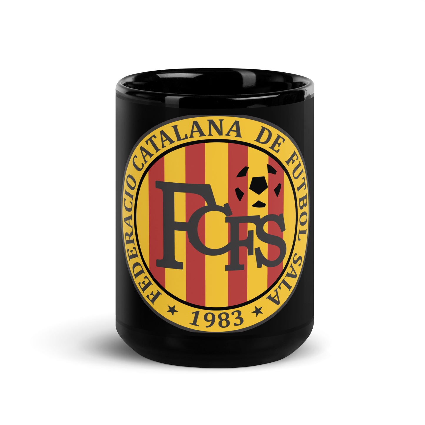 Catalana Futsal Federation Black Glossy Mug