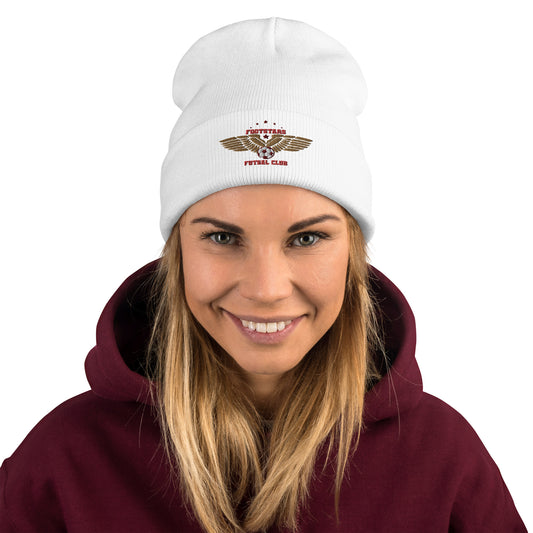 Footstars White Embroidered Beanie