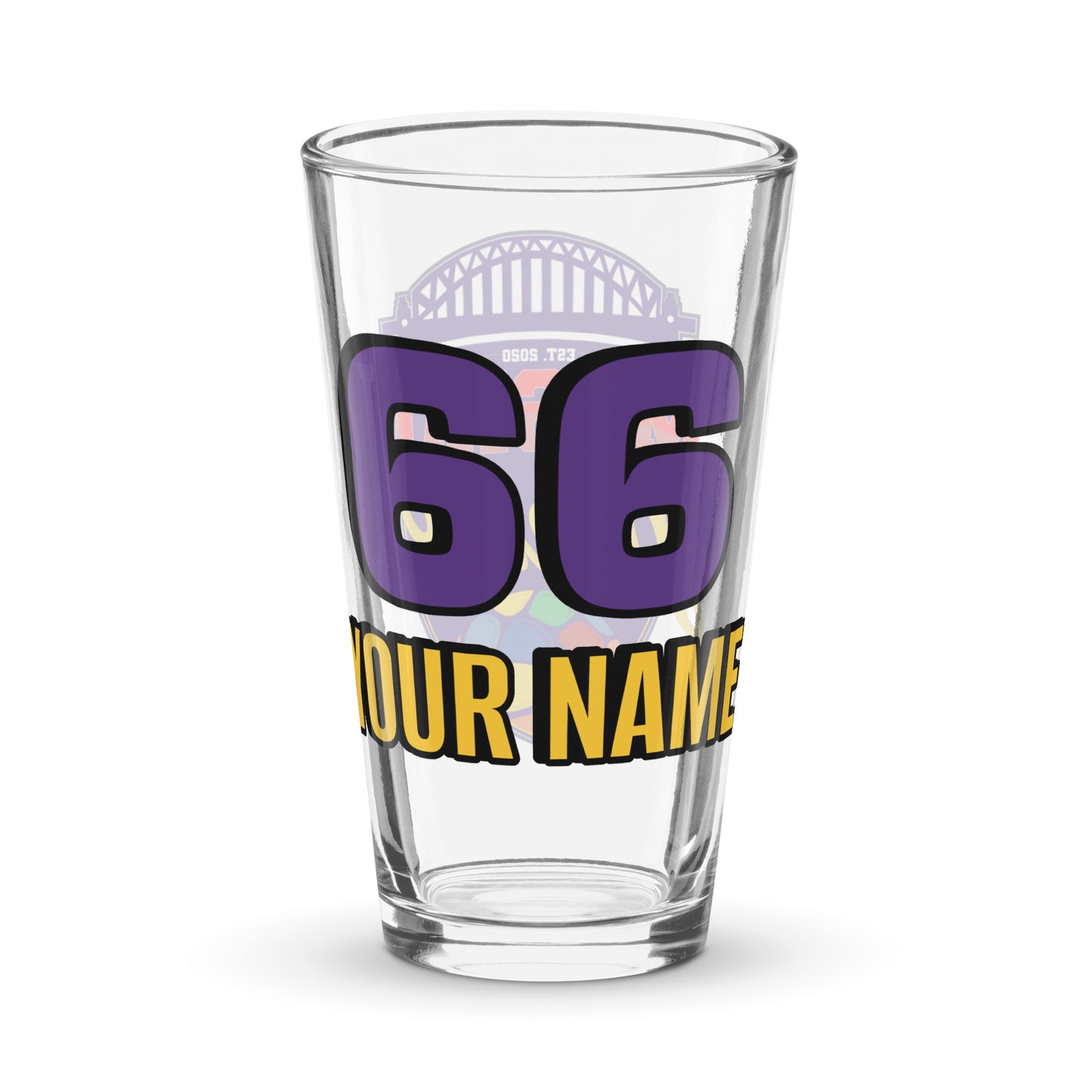 Mosaic Metros Personalised Pint Glass