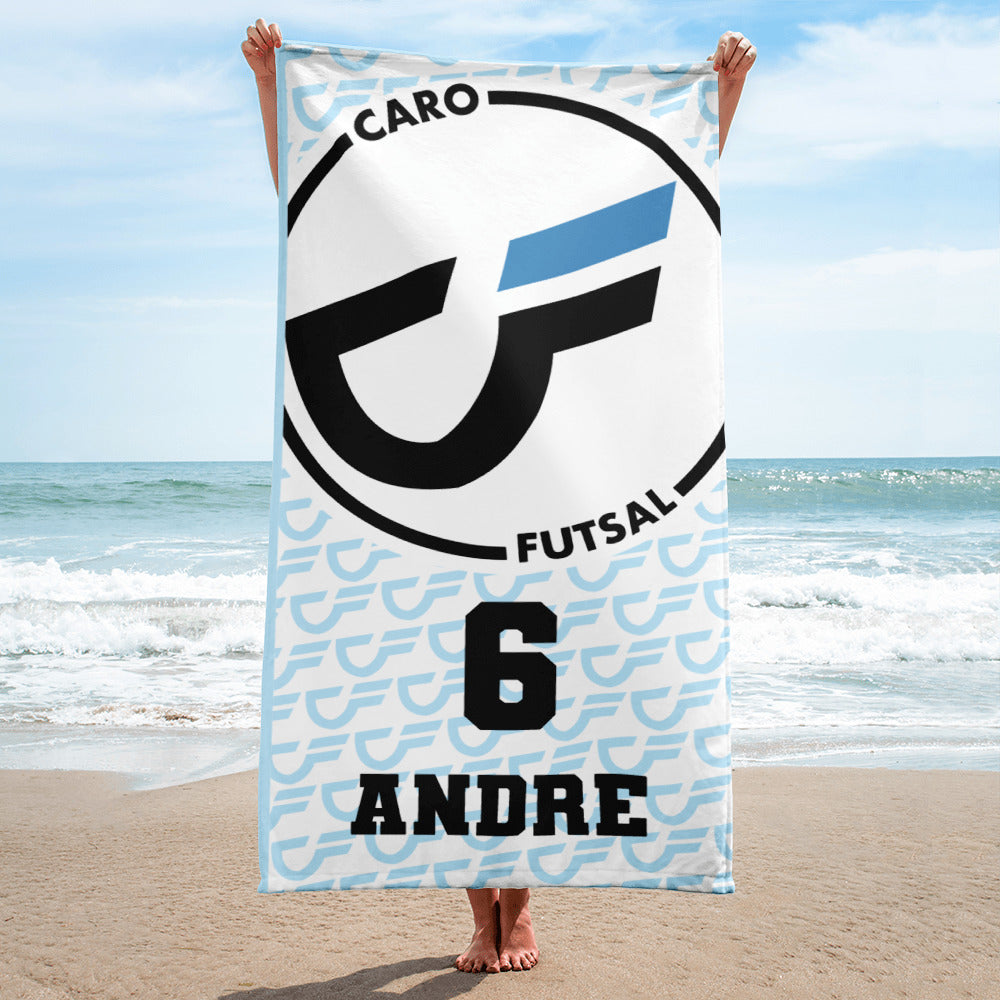 Caro Futsal Personalised Towel (White)