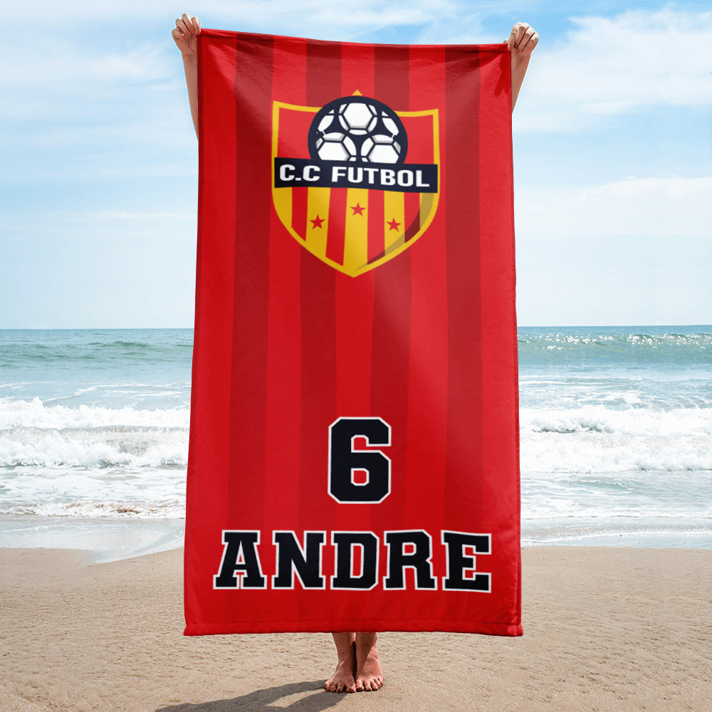 CC Futbol Personalised Towel - Red