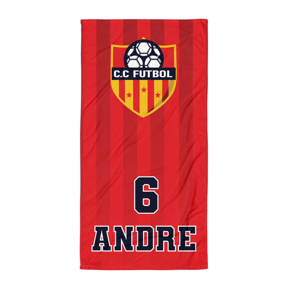 CC Futbol Personalised Towel - Red