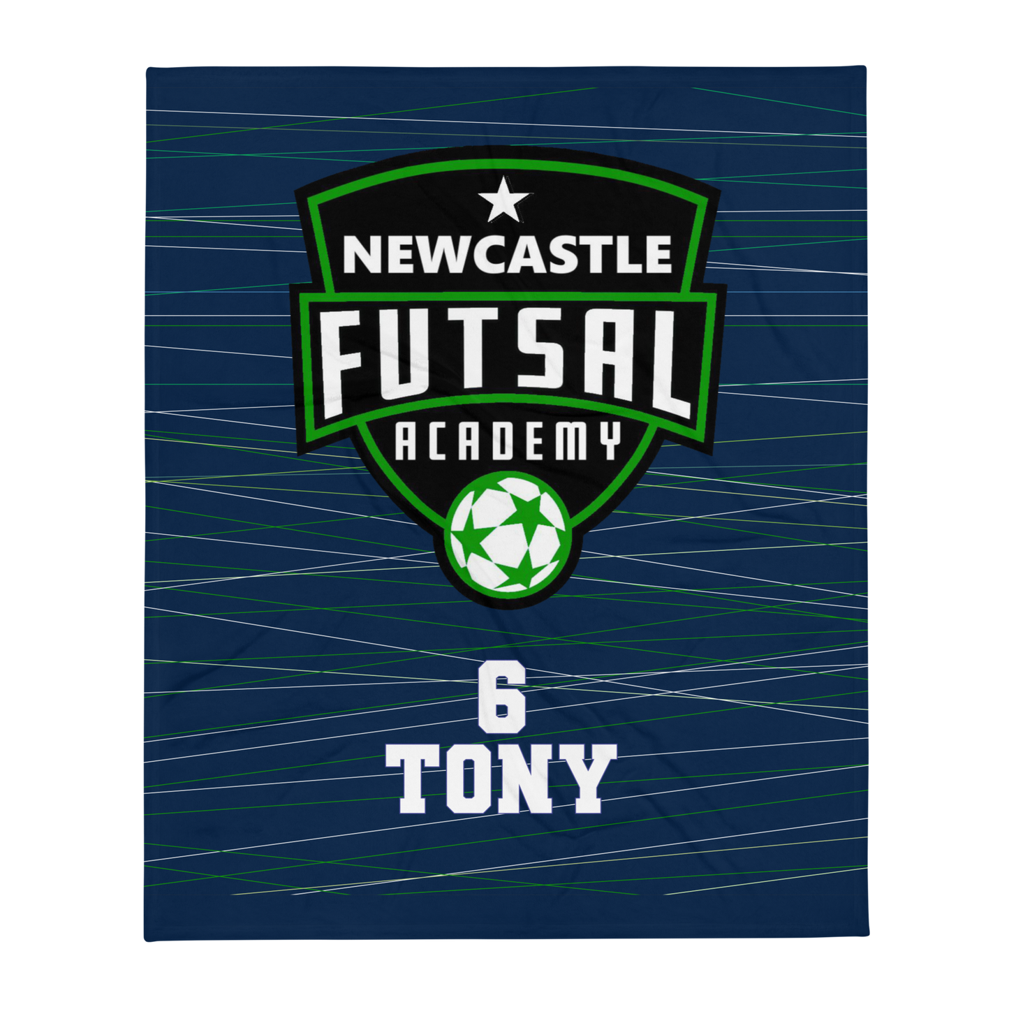 Newcastle Futsal Academy Personalised Throw Blanket