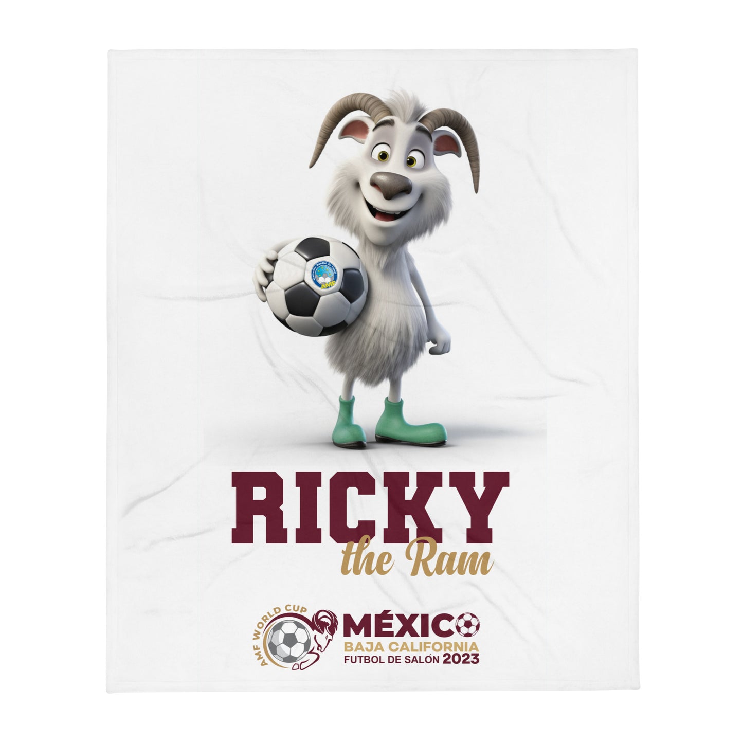 Rick the Ram 2023 World Cup Mascot Throw Blanket