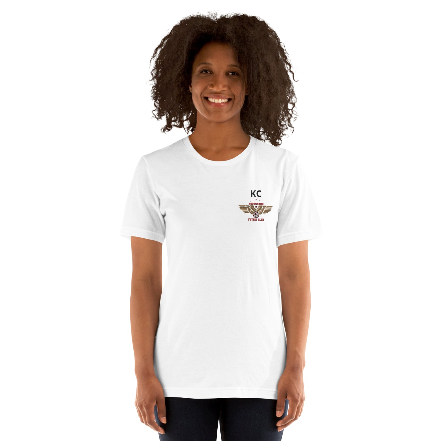 Footstars Futsal Embroidered Personalised Unisex Tee - White