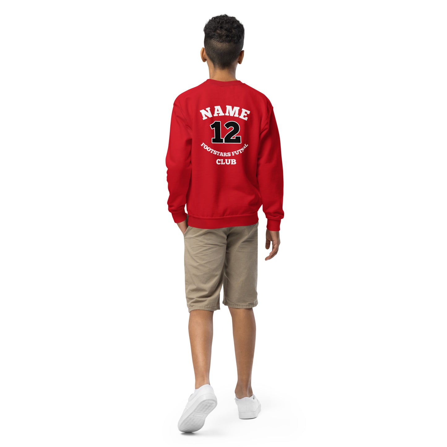 Footstars Futsal Personalised Youth Sweatshirt - Red