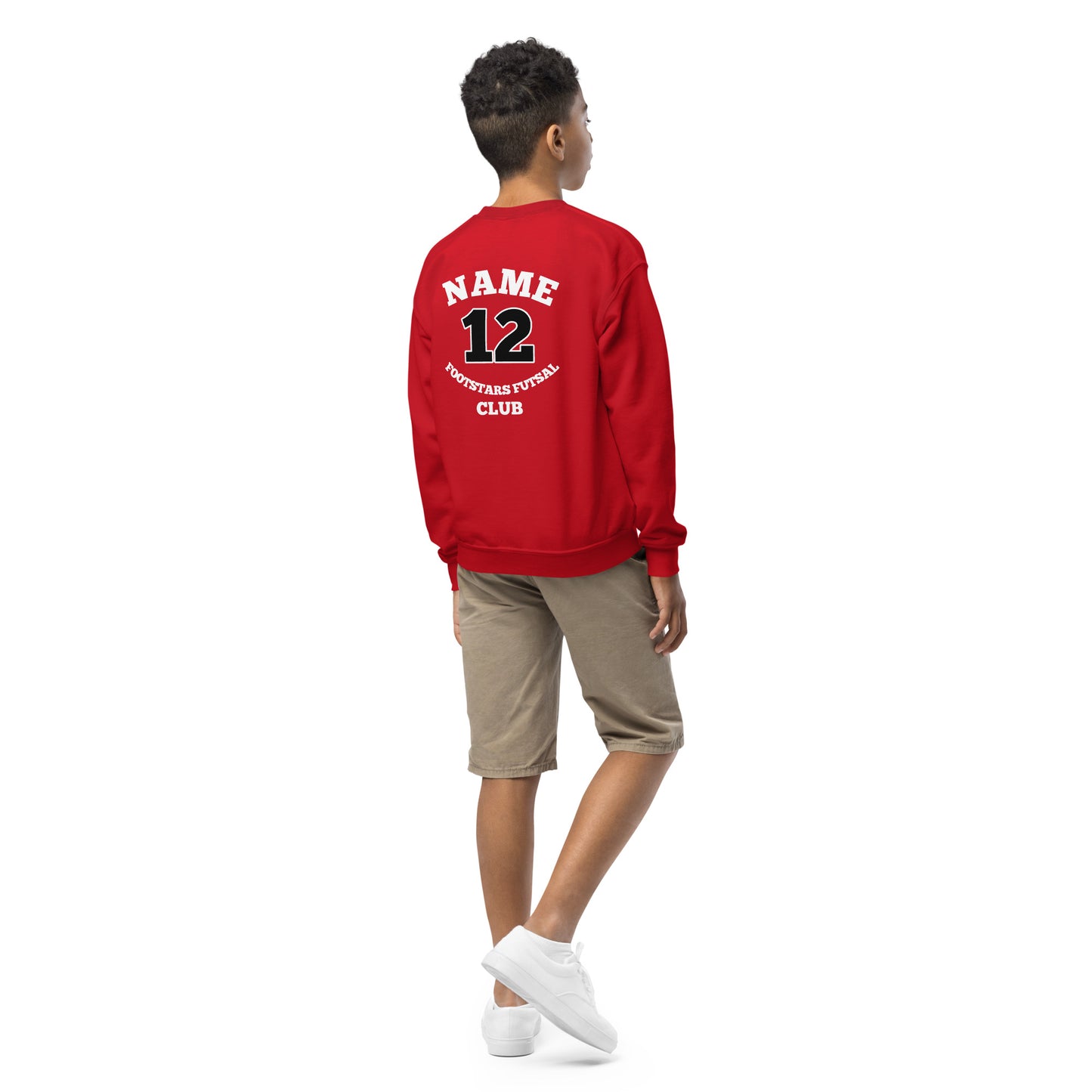 Footstars Futsal Personalised Youth Sweatshirt - Red