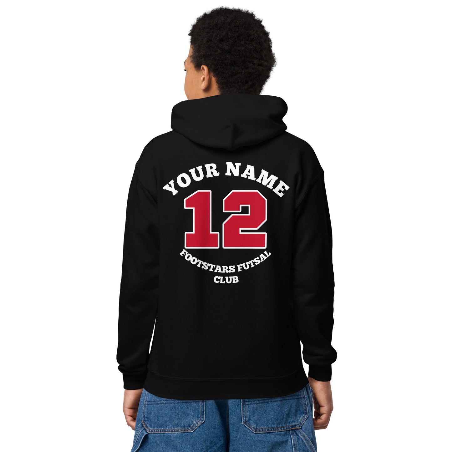 Footstars Futsal Personalised Youth Hoodie - Black