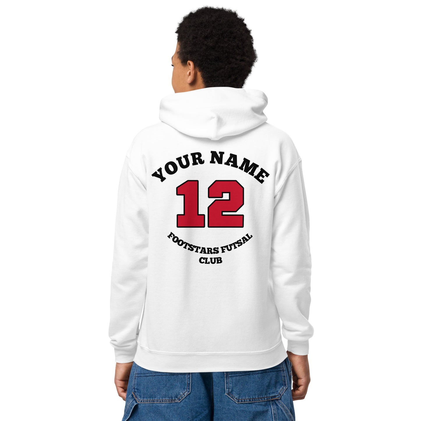 Footstars Futsal Personalised Youth Hoodie - White